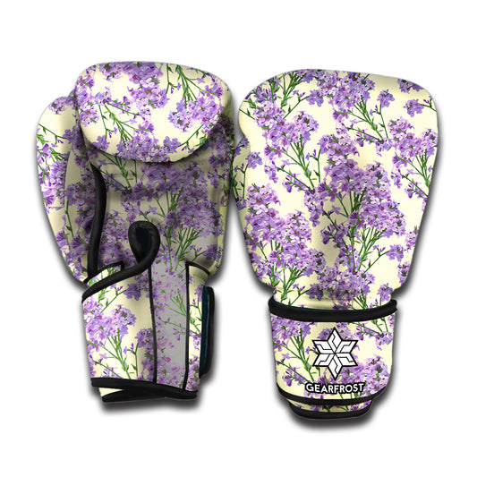 Watercolor Lavender Pattern Print Boxing Gloves