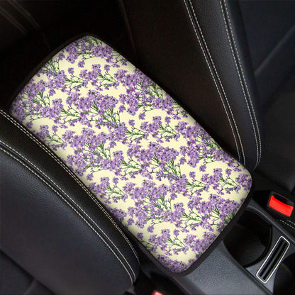 Watercolor Lavender Pattern Print Car Center Console Cover