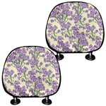 Watercolor Lavender Pattern Print Car Headrest Covers