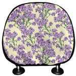 Watercolor Lavender Pattern Print Car Headrest Covers