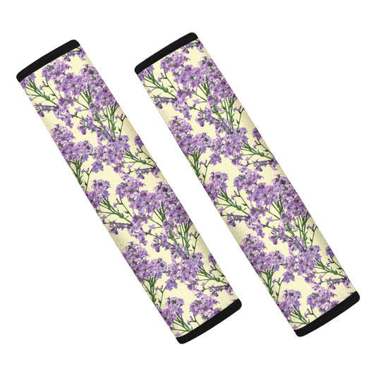 Watercolor Lavender Pattern Print Car Seat Belt Covers