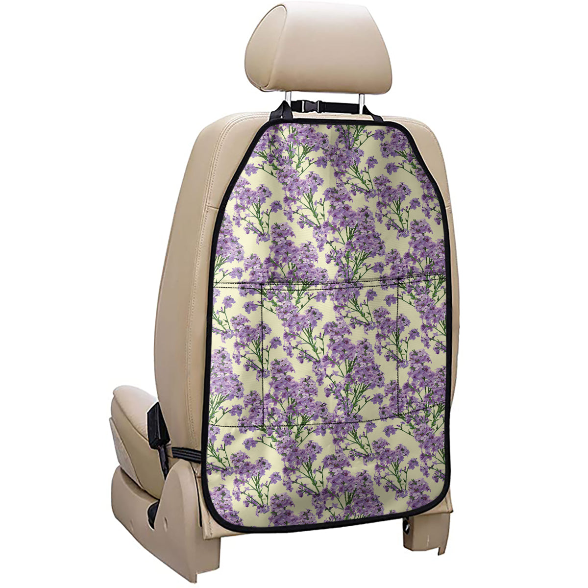 Watercolor Lavender Pattern Print Car Seat Organizers