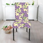 Watercolor Lavender Pattern Print Dining Chair Slipcover