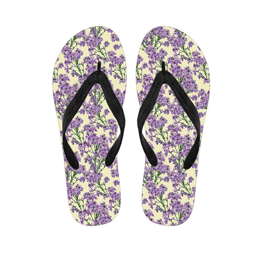 Watercolor Lavender Pattern Print Flip Flops
