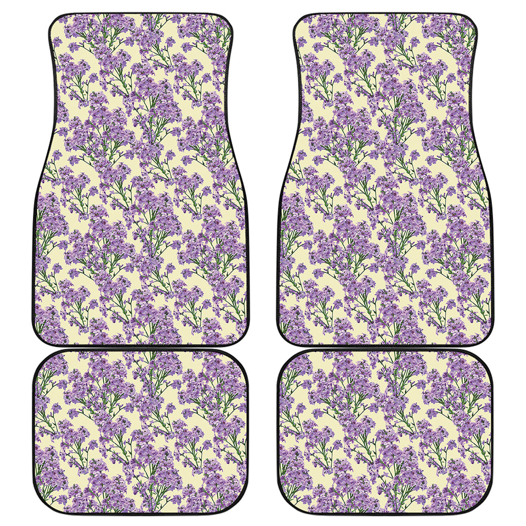 Watercolor Lavender Pattern Print Front and Back Car Floor Mats