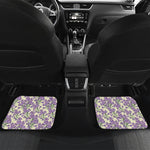 Watercolor Lavender Pattern Print Front and Back Car Floor Mats