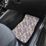 Watercolor Lavender Pattern Print Front and Back Car Floor Mats