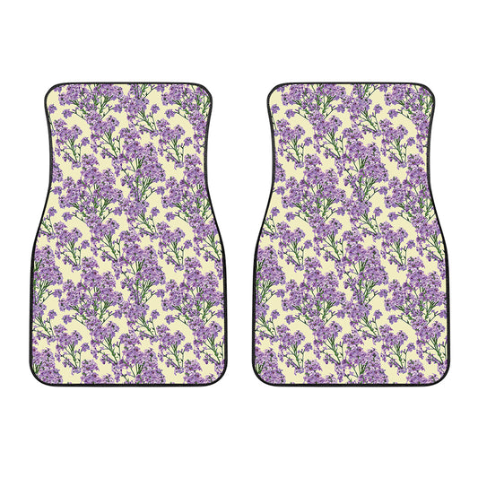 Watercolor Lavender Pattern Print Front Car Floor Mats