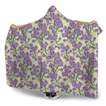 Watercolor Lavender Pattern Print Hooded Blanket