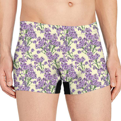 Watercolor Lavender Pattern Print Men's Boxer Briefs