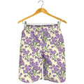 Watercolor Lavender Pattern Print Men's Shorts