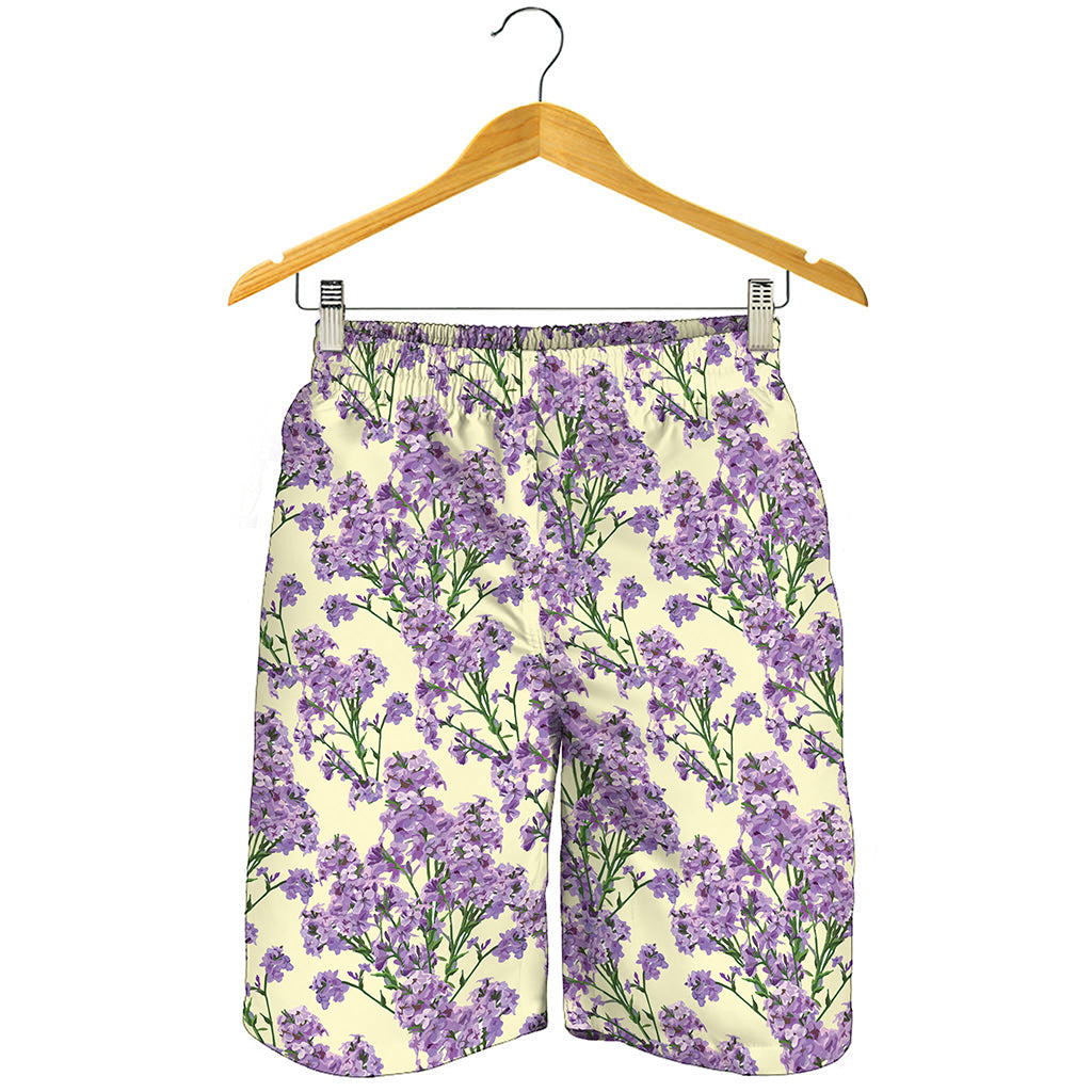 Watercolor Lavender Pattern Print Men's Shorts