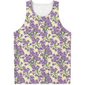 Watercolor Lavender Pattern Print Men's Tank Top