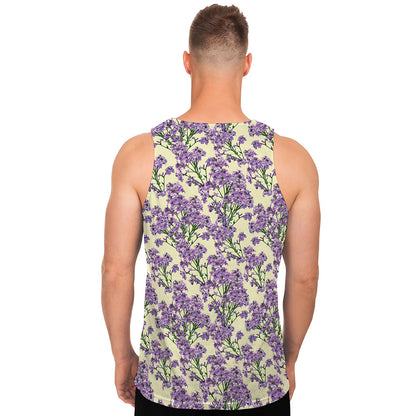 Watercolor Lavender Pattern Print Men's Tank Top