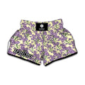 Watercolor Lavender Pattern Print Muay Thai Boxing Shorts