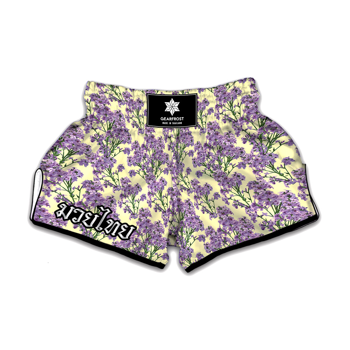 Watercolor Lavender Pattern Print Muay Thai Boxing Shorts