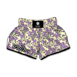 Watercolor Lavender Pattern Print Muay Thai Boxing Shorts