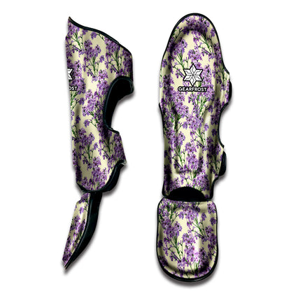 Watercolor Lavender Pattern Print Muay Thai Shin Guard