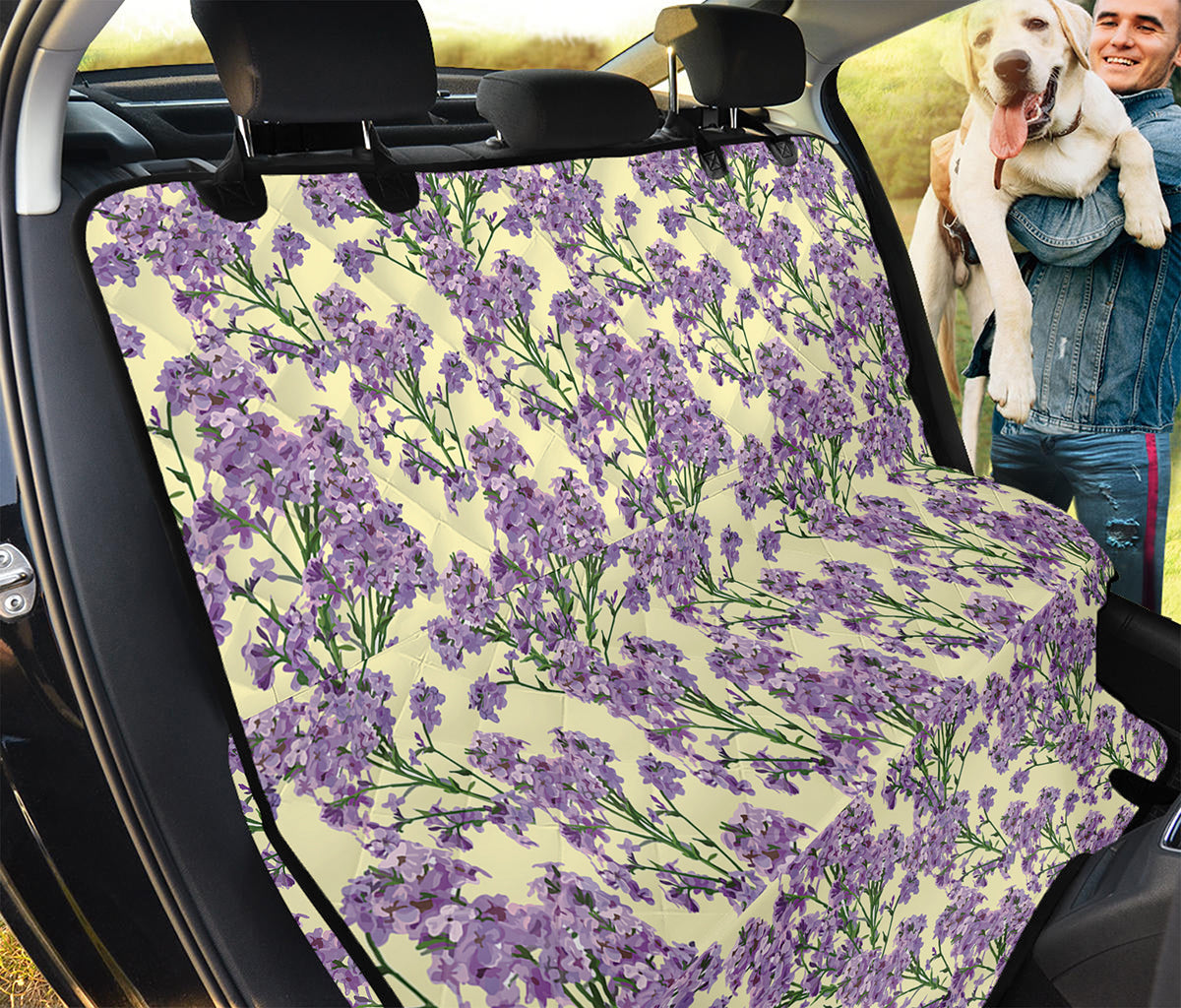 Watercolor Lavender Pattern Print Pet Car Back Seat Cover