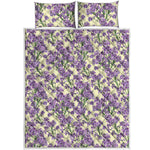 Watercolor Lavender Pattern Print Quilt Bed Set