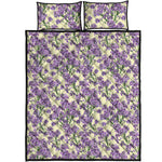 Watercolor Lavender Pattern Print Quilt Bed Set