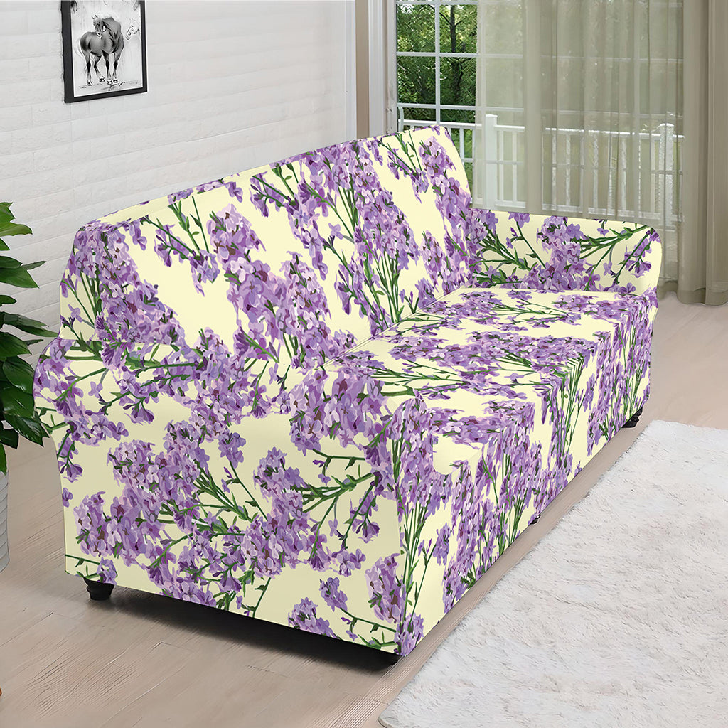 Watercolor Lavender Pattern Print Sofa Cover