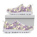 Watercolor Lavender Pattern Print White Running Shoes