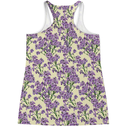 Watercolor Lavender Pattern Print Women's Racerback Tank Top