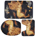 Watercolor Leo Zodiac Sign Print 3 Piece Bath Mat Set