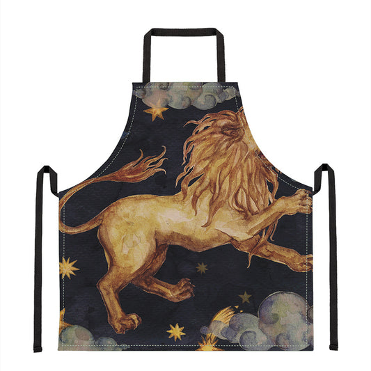 Watercolor Leo Zodiac Sign Print Apron