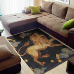 Watercolor Leo Zodiac Sign Print Area Rug