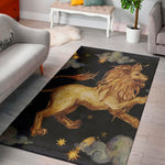 Watercolor Leo Zodiac Sign Print Area Rug