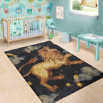 Watercolor Leo Zodiac Sign Print Area Rug