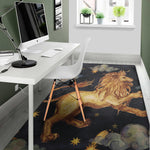 Watercolor Leo Zodiac Sign Print Area Rug