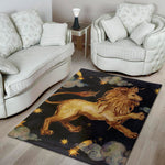 Watercolor Leo Zodiac Sign Print Area Rug