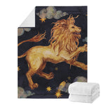 Watercolor Leo Zodiac Sign Print Blanket