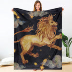 Watercolor Leo Zodiac Sign Print Blanket