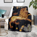 Watercolor Leo Zodiac Sign Print Blanket