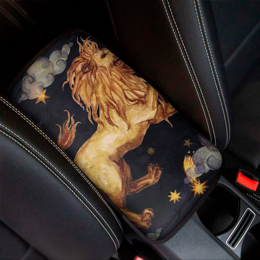 Watercolor Leo Zodiac Sign Print Car Center Console Cover