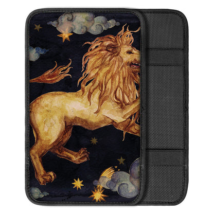 Watercolor Leo Zodiac Sign Print Car Center Console Cover
