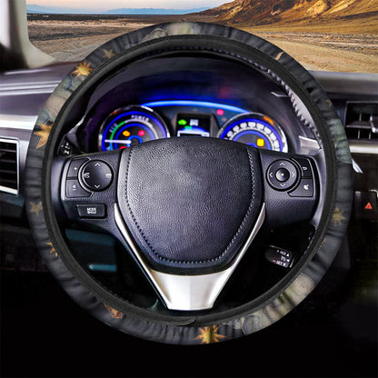Watercolor Leo Zodiac Sign Print Car Steering Wheel Cover