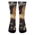 Watercolor Leo Zodiac Sign Print Crew Socks