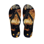 Watercolor Leo Zodiac Sign Print Flip Flops