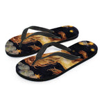 Watercolor Leo Zodiac Sign Print Flip Flops
