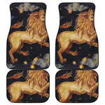 Watercolor Leo Zodiac Sign Print Front and Back Car Floor Mats