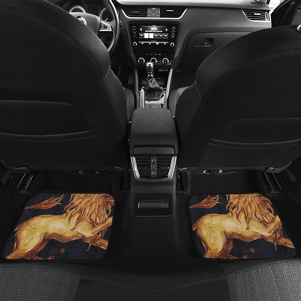 Watercolor Leo Zodiac Sign Print Front and Back Car Floor Mats