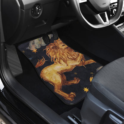Watercolor Leo Zodiac Sign Print Front Car Floor Mats