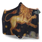 Watercolor Leo Zodiac Sign Print Hooded Blanket