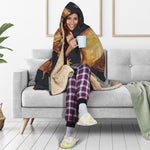Watercolor Leo Zodiac Sign Print Hooded Blanket