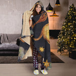 Watercolor Leo Zodiac Sign Print Hooded Blanket